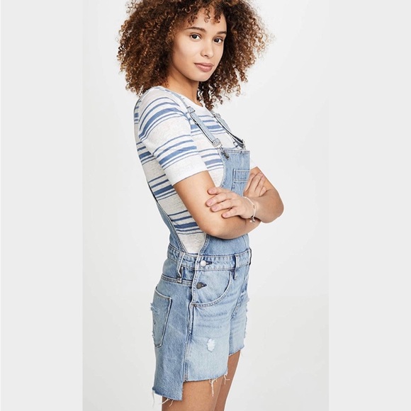 NWT Hudson Los Angeles Sloane Shortall Denim Overalls in Renewal Blue MSRP$245 - Picture 13 of 13